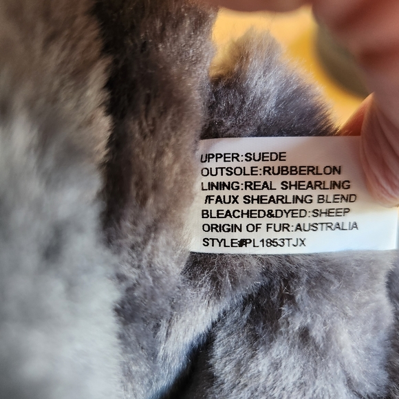 NEW ASPEN Ladies Suede Real Sheepskin Booties. Color- Charcoal, Size 7-8 - Picture 8 of 13